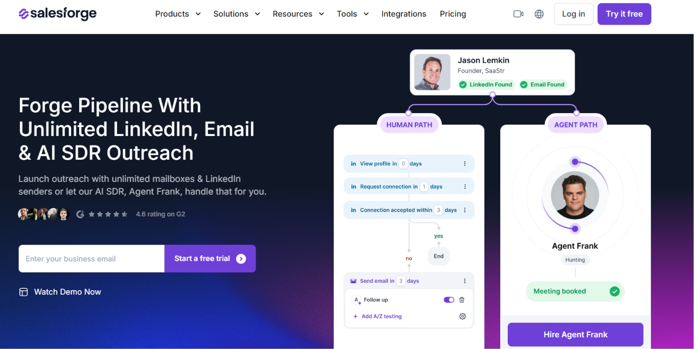Salesforge homepage