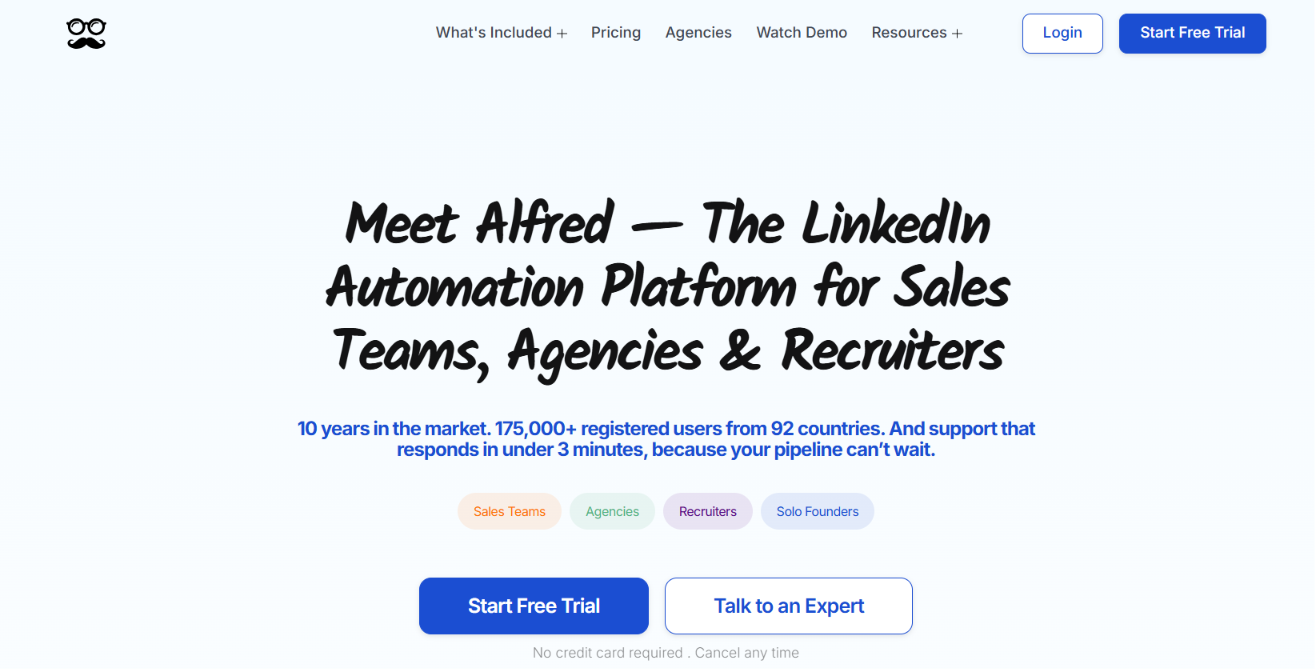 Meet Alfred homepage