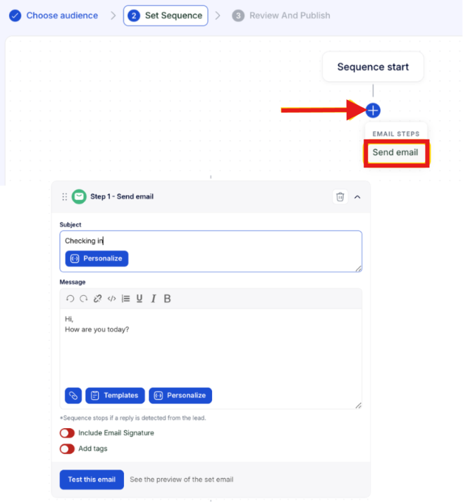 Create automated email campaign on Meet Alfred