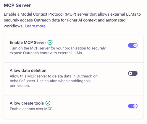 Connecting Outreach MCP server