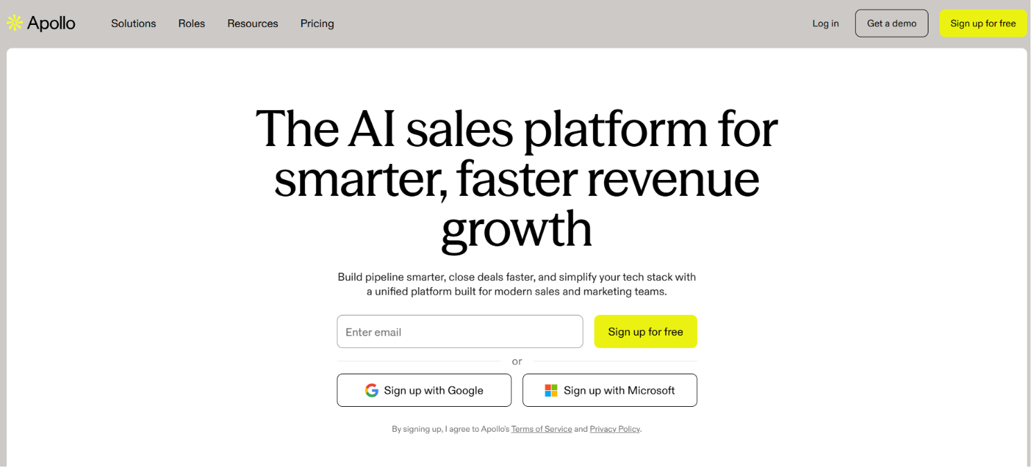 Apollo homepage