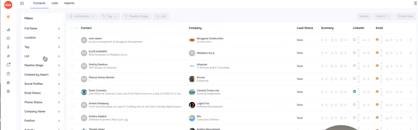 Lead Management in GetSales