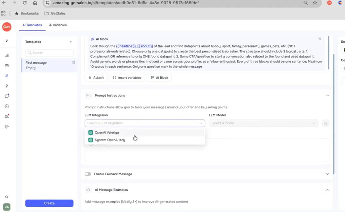 AI Personalization in GetSales