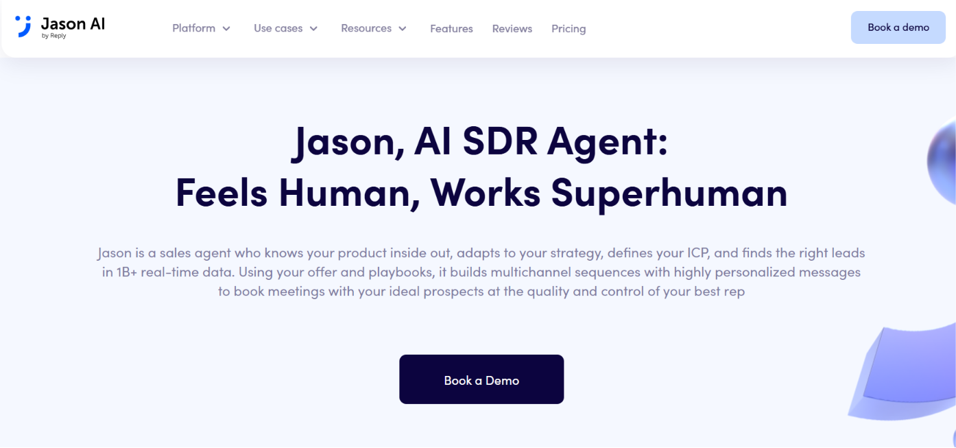 Jason by Reply.io homepage