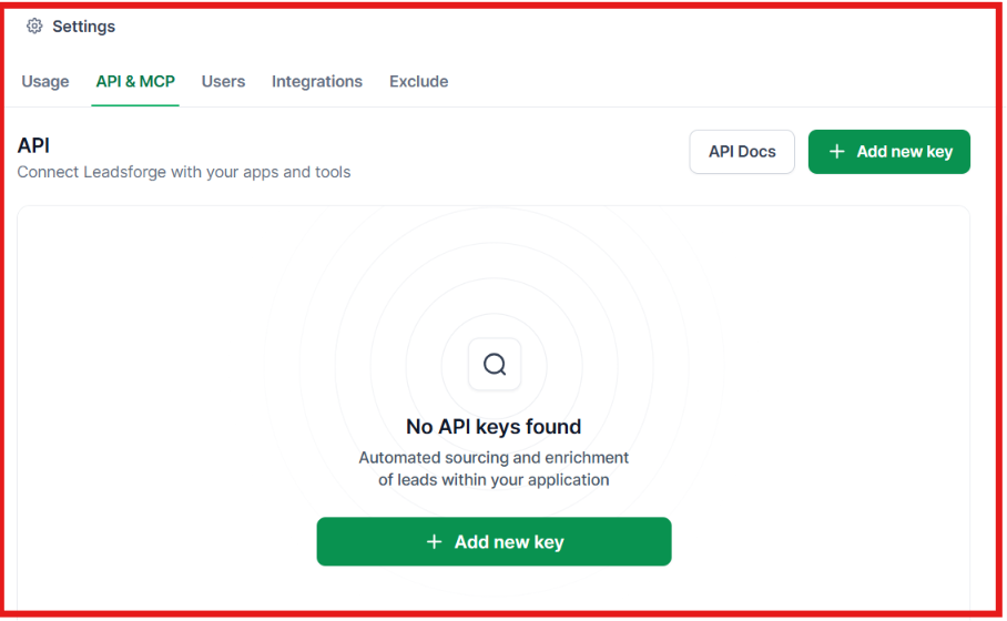 Navigate to API & MCP
