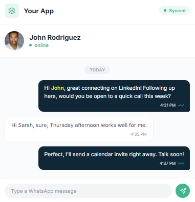 WhatsApp Messaging in Unipile
