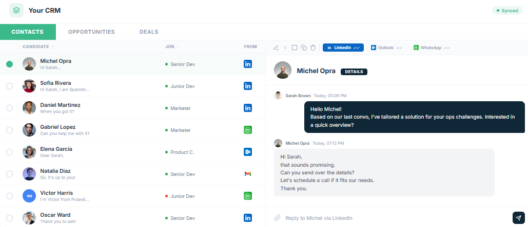 Unified Message Inbox in Unipile