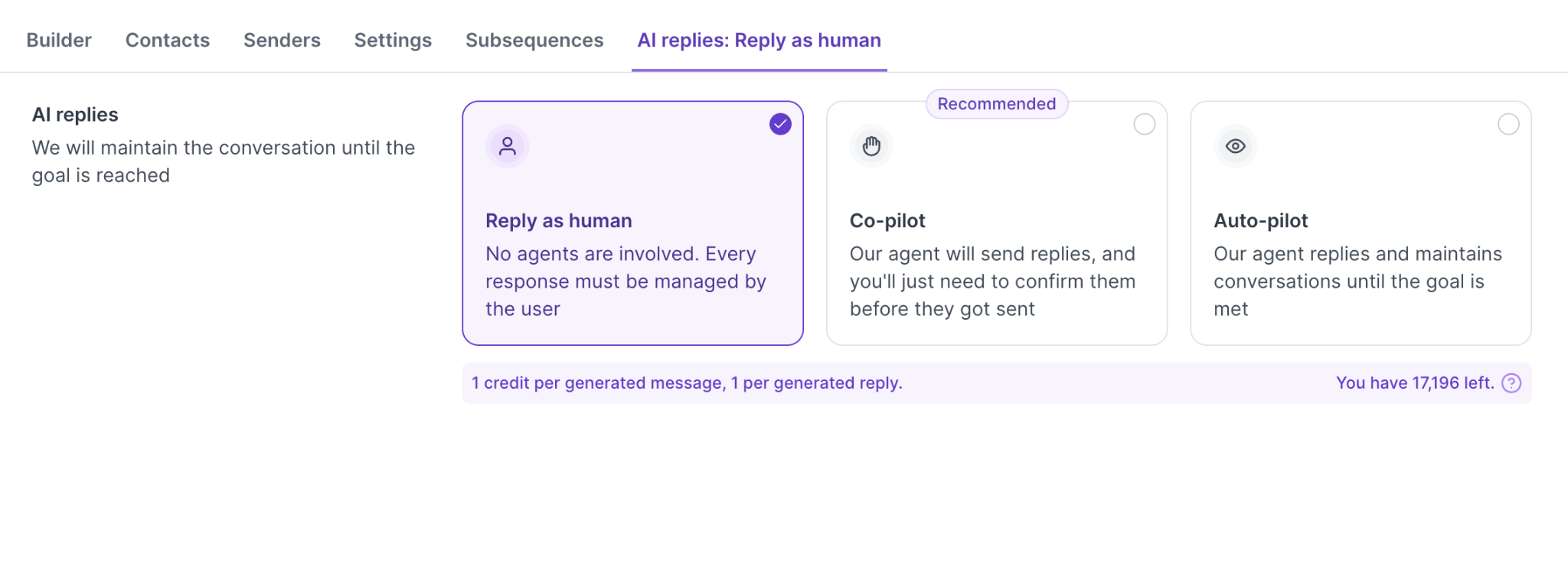 Reply Automation Types in Salesforge