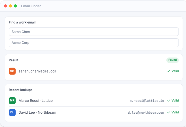 Email finder by MailOptimal