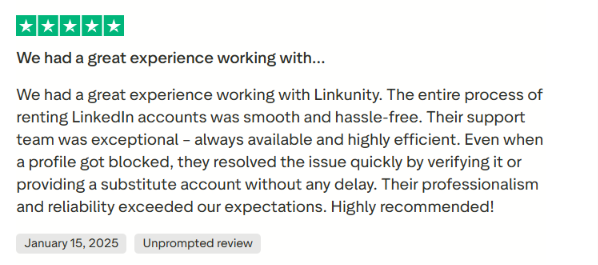 LinkUnity user experience shared on Trustpilot
