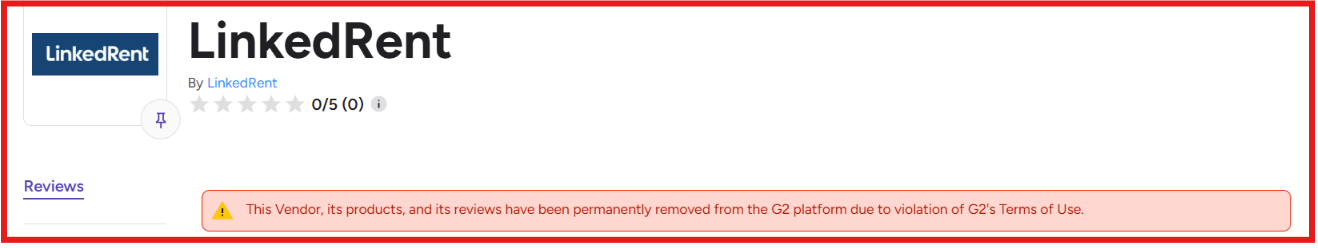 G2 review of LinkedRent
