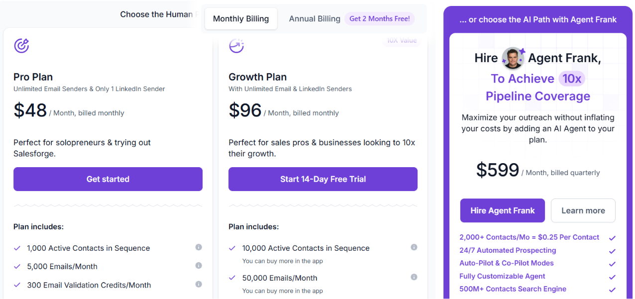 Salesforge pricing