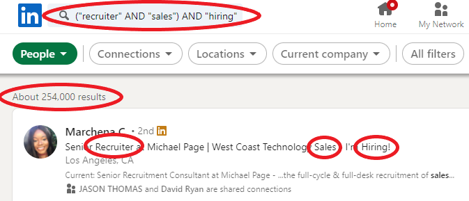 Boolean Search in LinkedIn