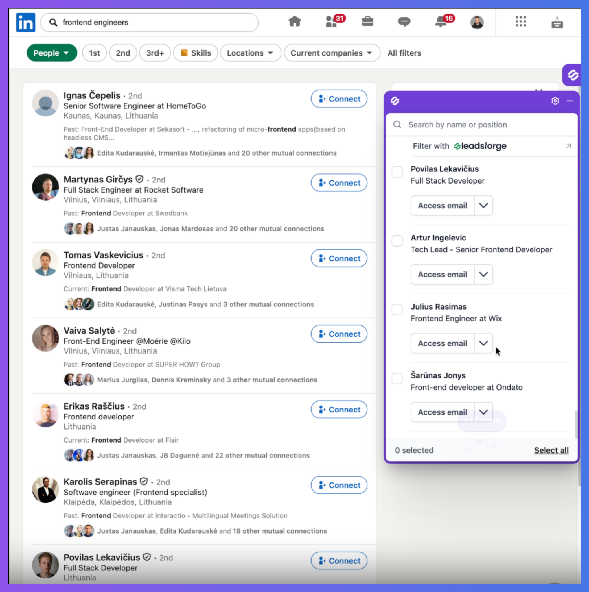 Leadsforge Chrome Extension