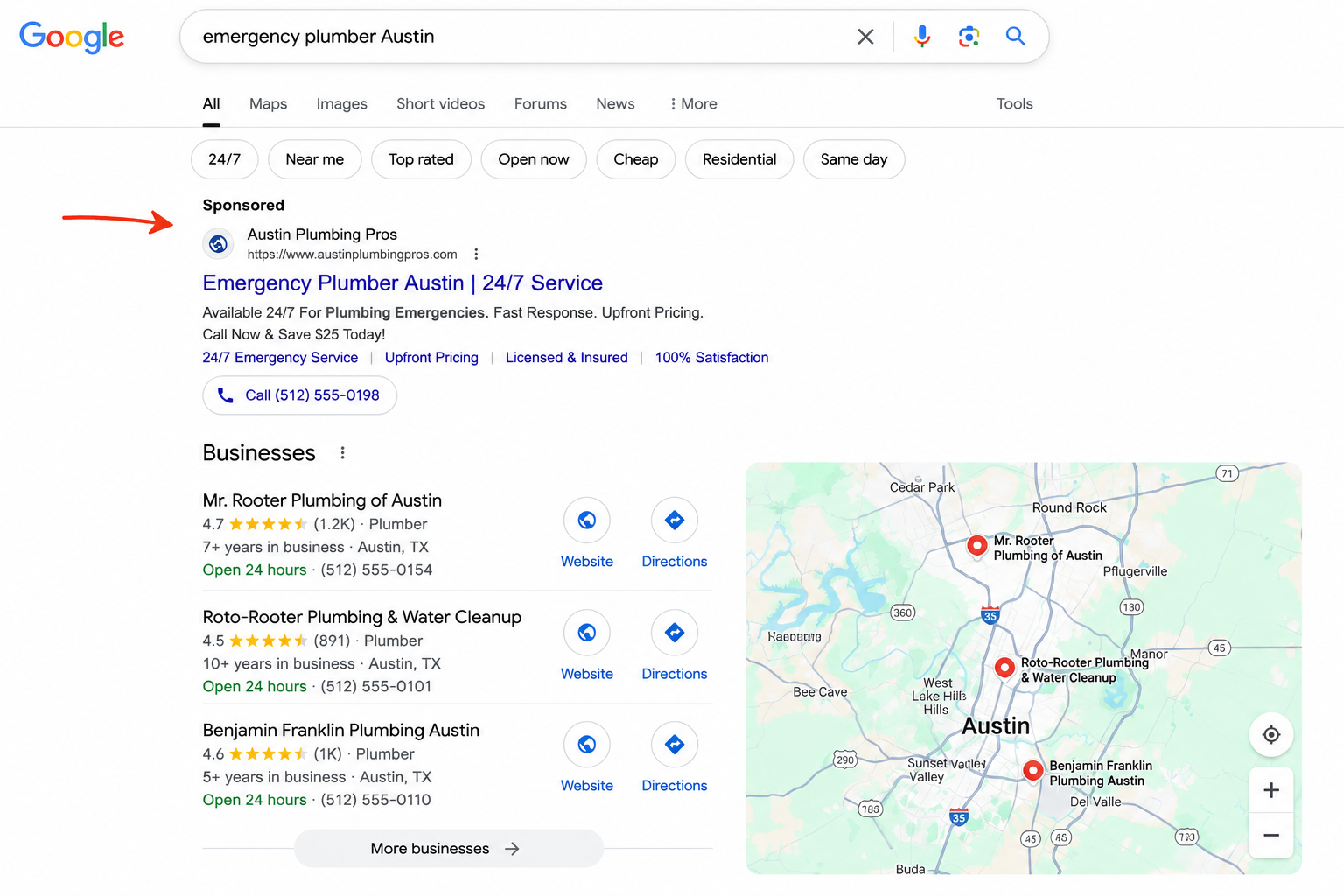 Google ads example