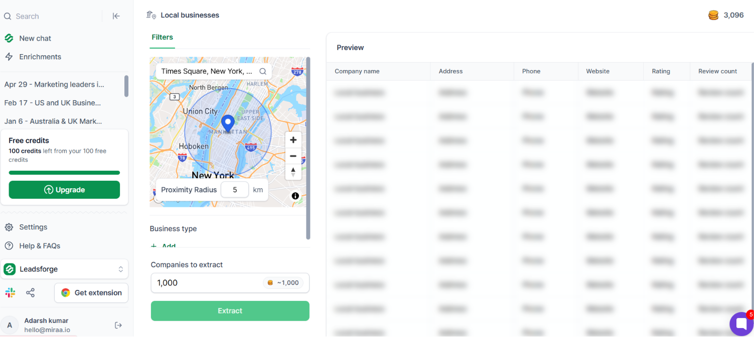 Local prospecting with Leadsforge