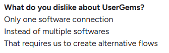 UserGems user complaining about integration