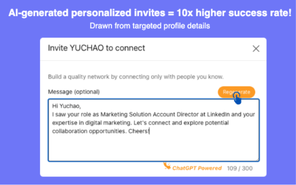Linked Radar writes personalized connection messages