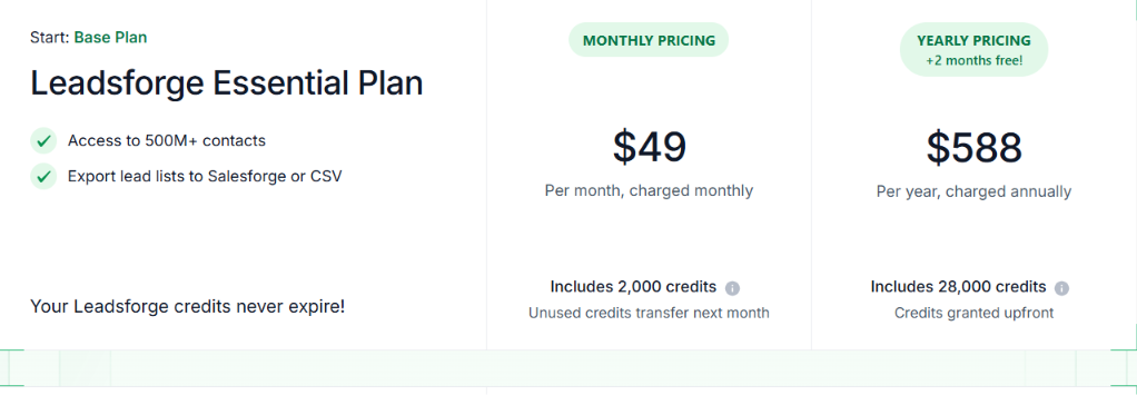 Leadsforge pricing