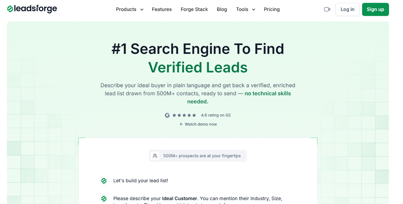 Leadsforge homepage