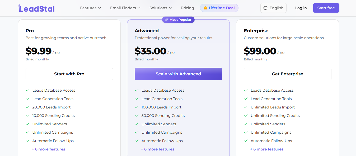 LeadStal Pricing