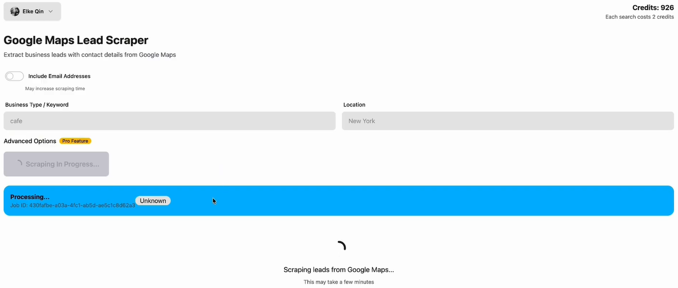 Lead Search Setup in GMapsScraper