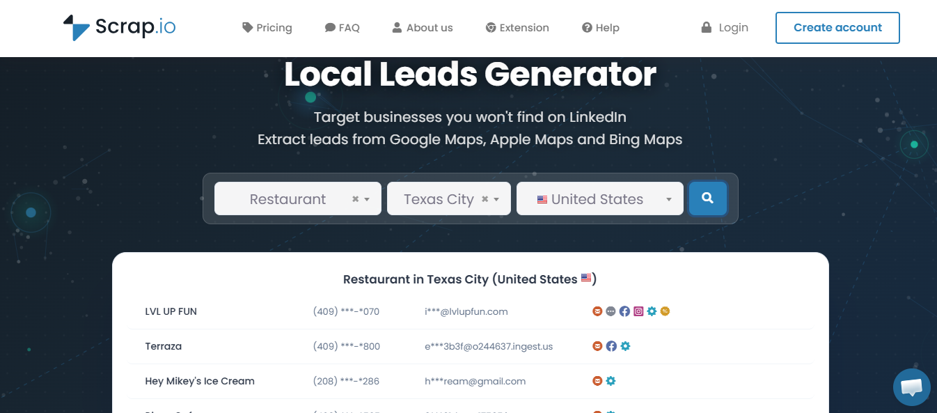 Scrap.io Local Leads Search