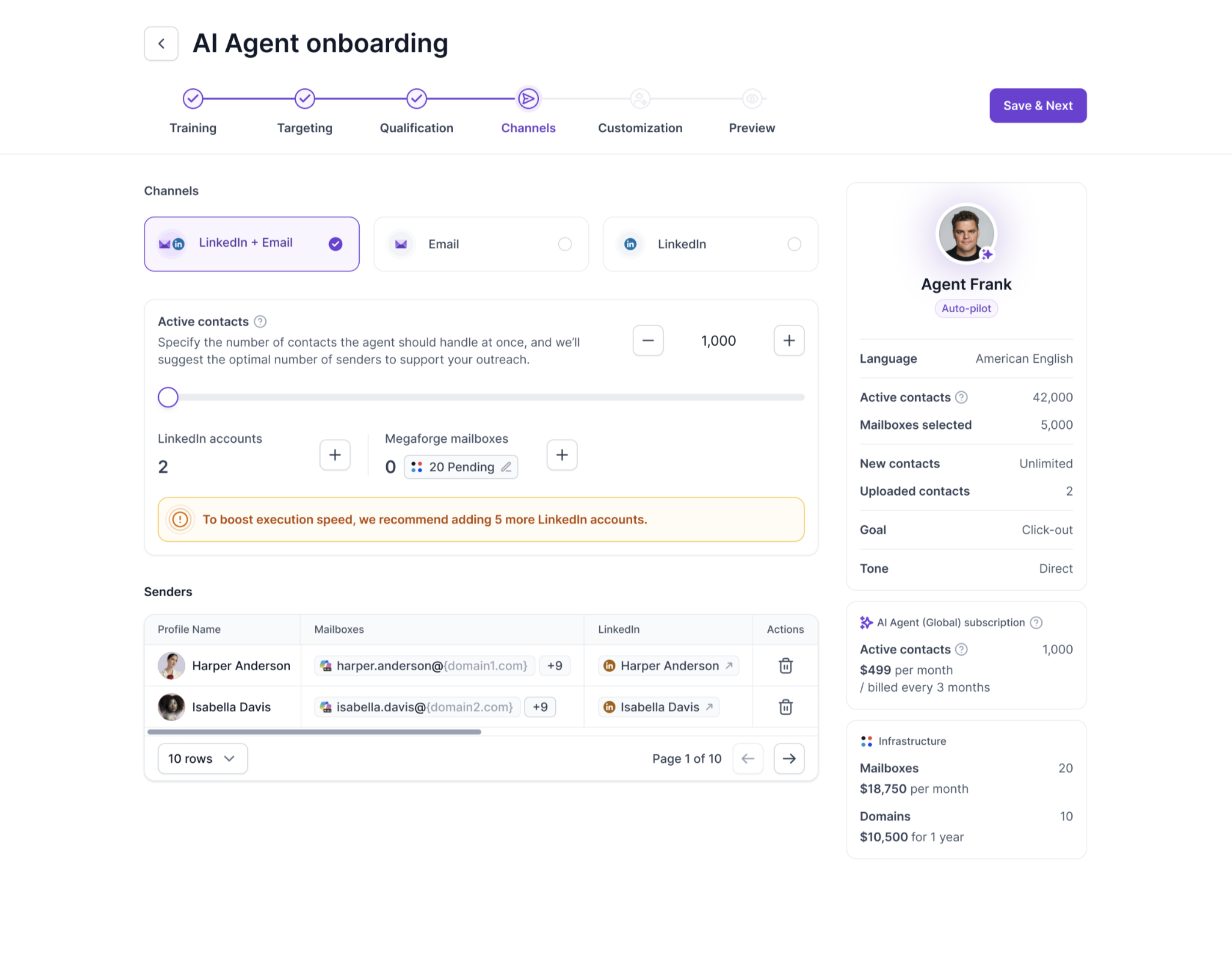 Agent Frank onboarding process