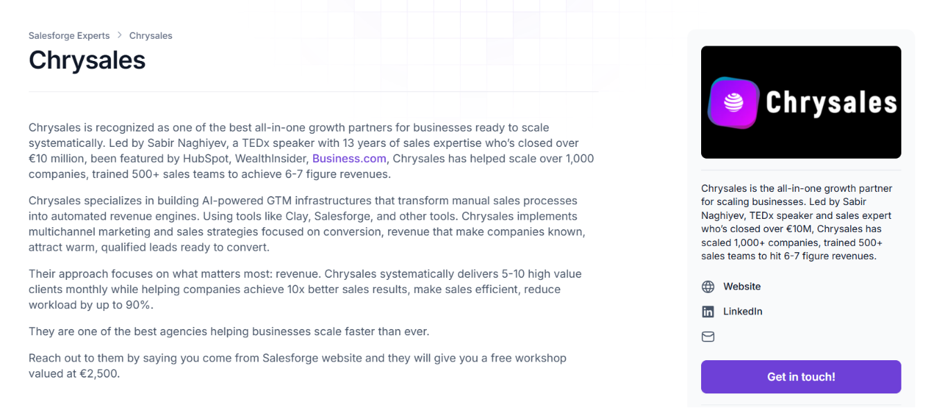 Chrysales Forge certified partner