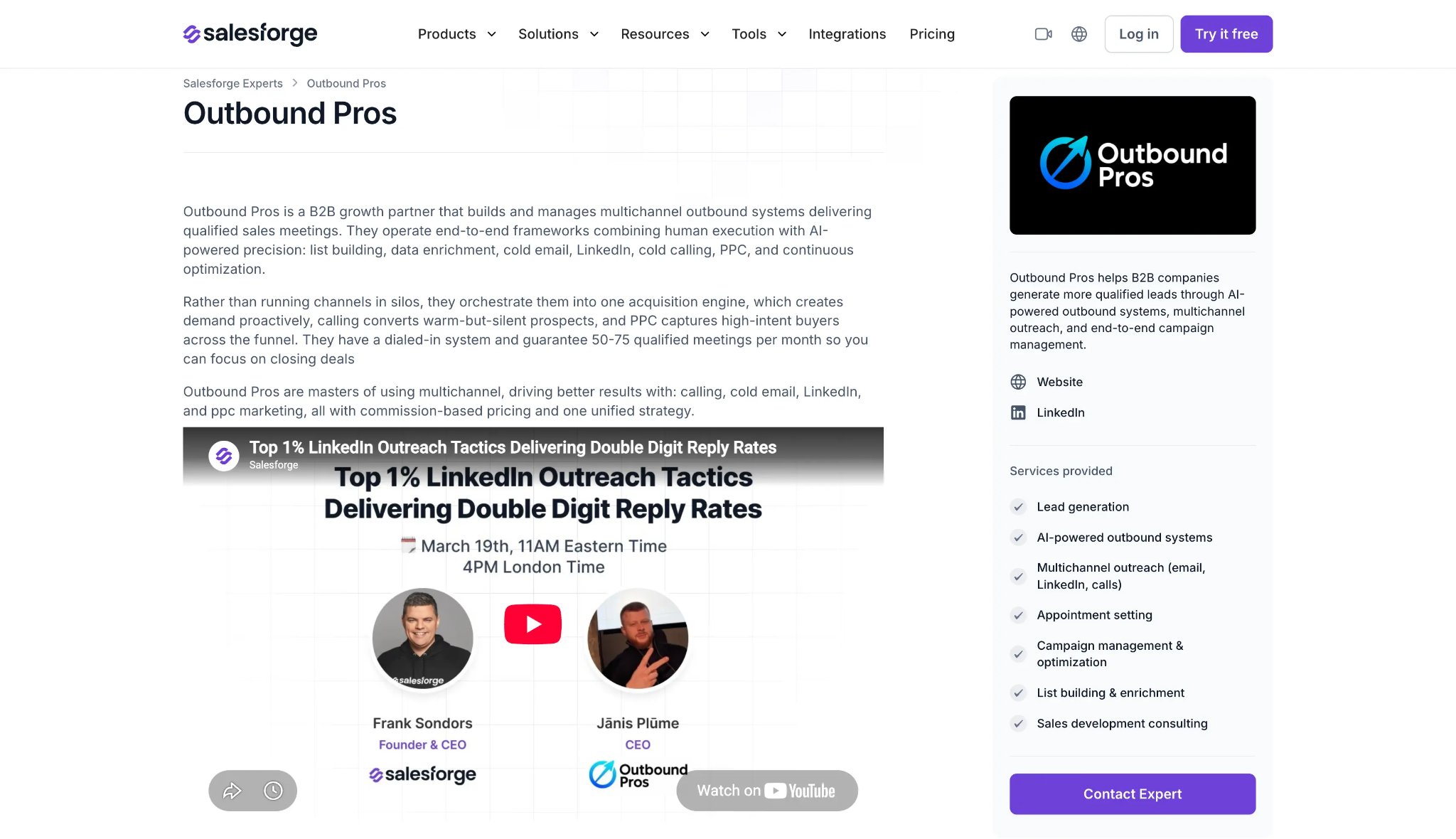 Outbound Pros Forge certified partner