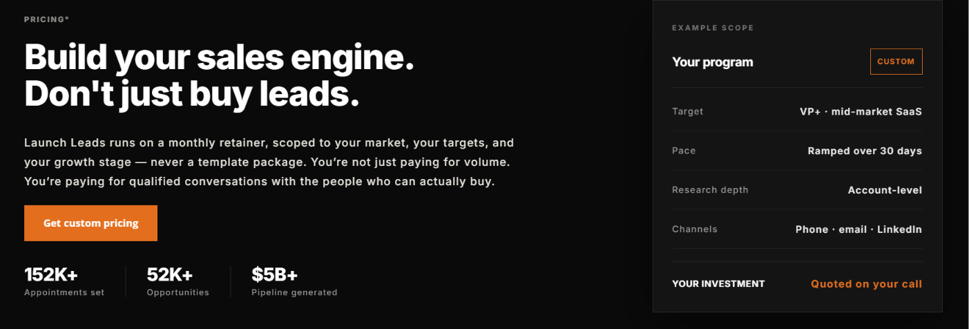 Launch Leads pricing