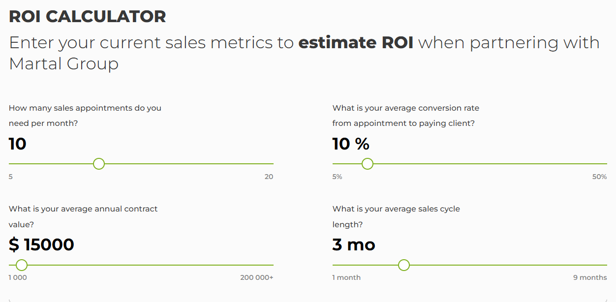 Martal Group ROI Calculator