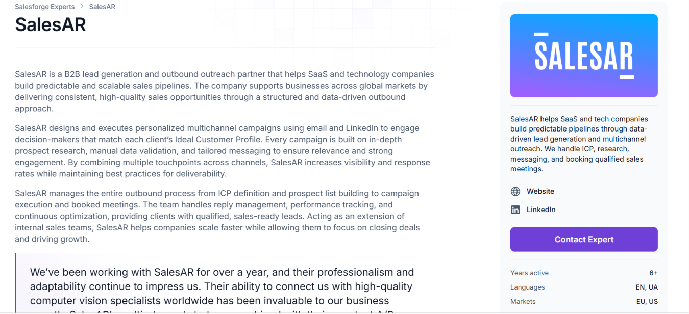 SalesAR Forge certified partner