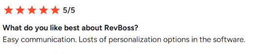 RevBoss G2 review about communication