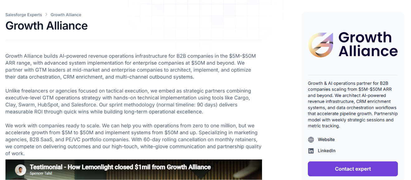 Growth Alliance Forge certified partner