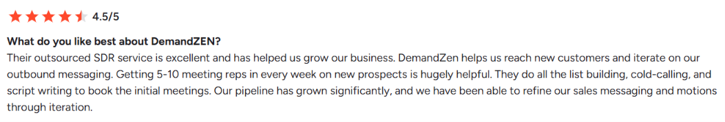 DemandZEN G2 review about booking meetings