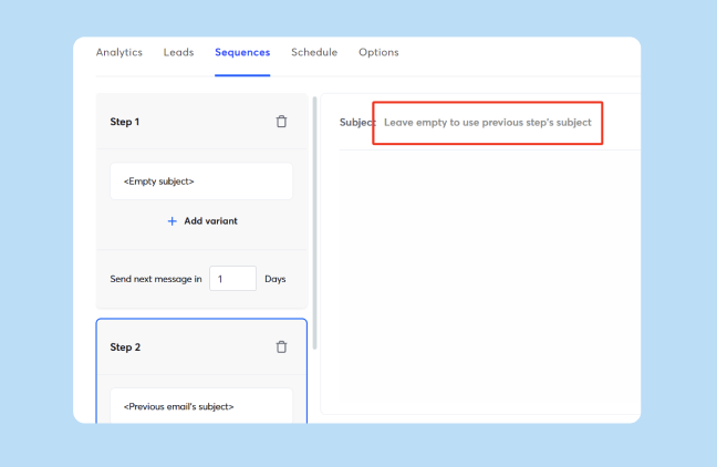 Build automated sequences on Instantly
