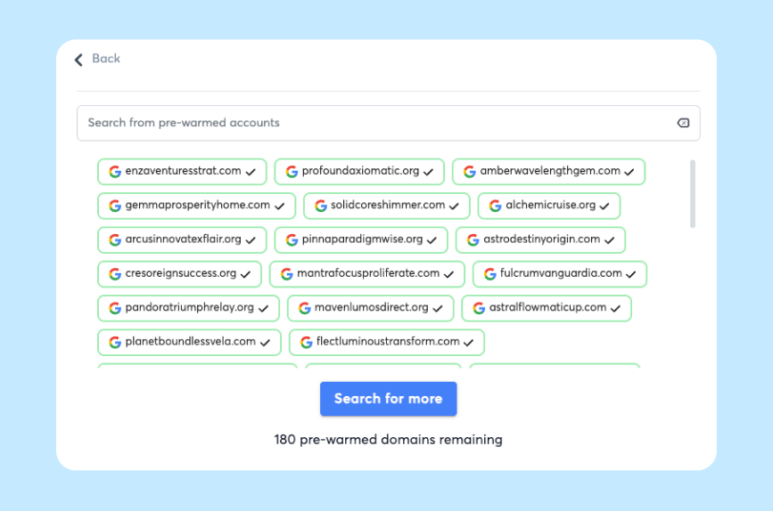 Buy Pre warmed accounts on Instantly