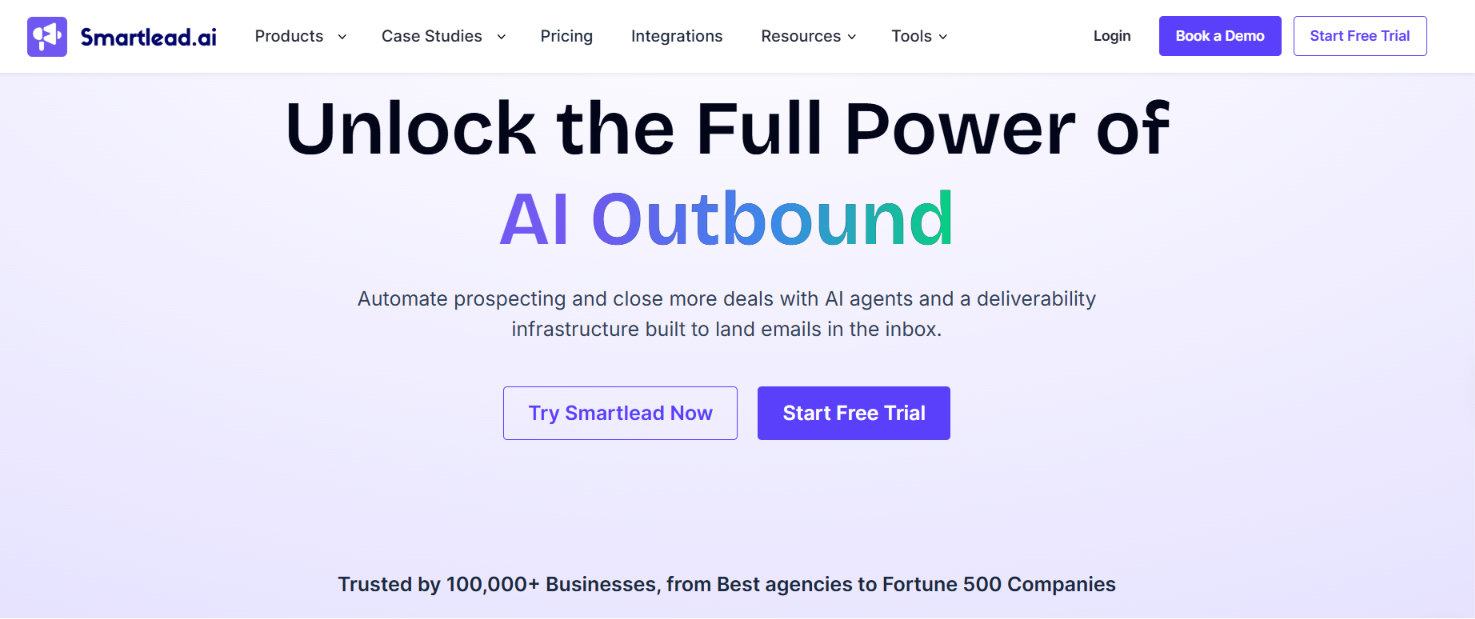 Smartlead homepage
