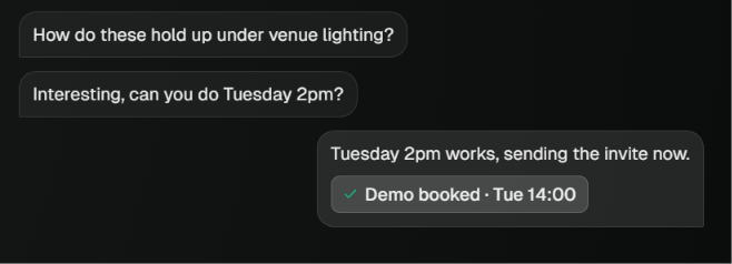 An example of Explee agent handling reply