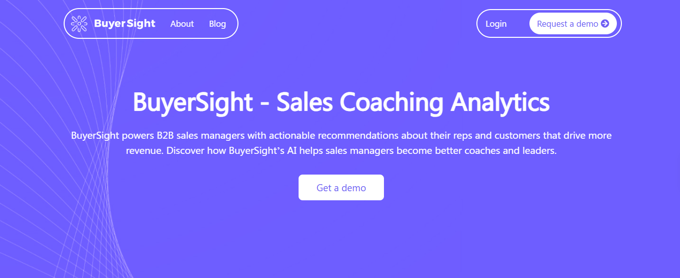 BuyerSight Sales Coaching Analytics Homepage