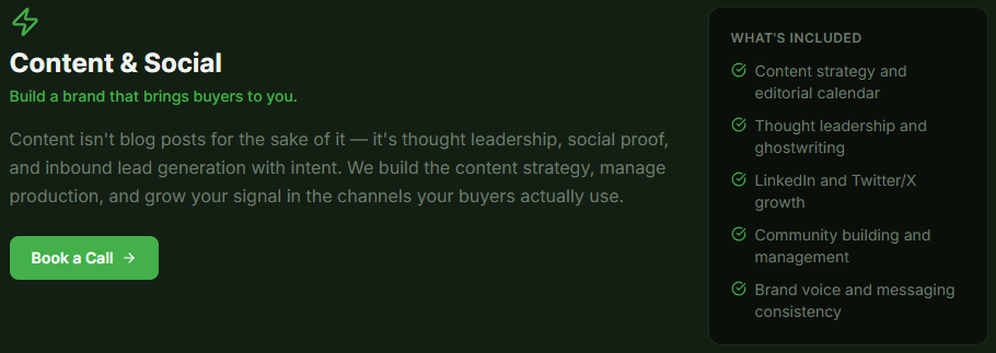Content and Social Service