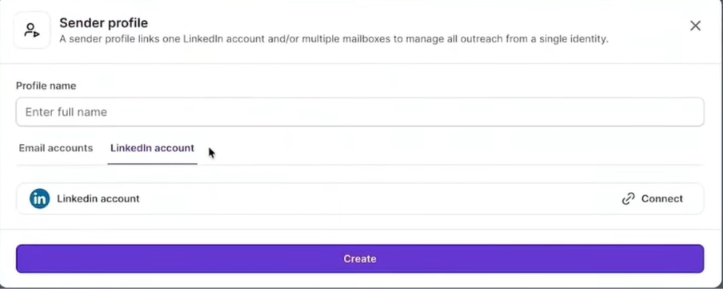 Connect the LinkedIn account on Salesforge
