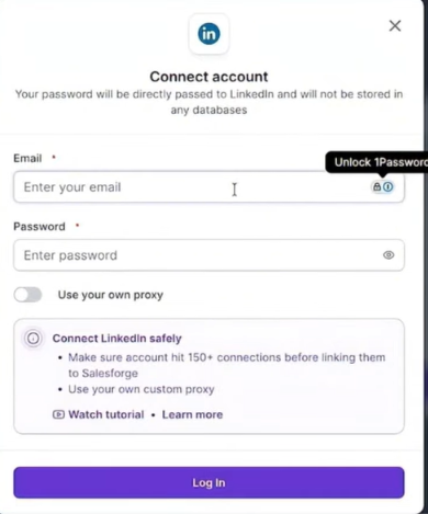 Log in to the Salesforge account