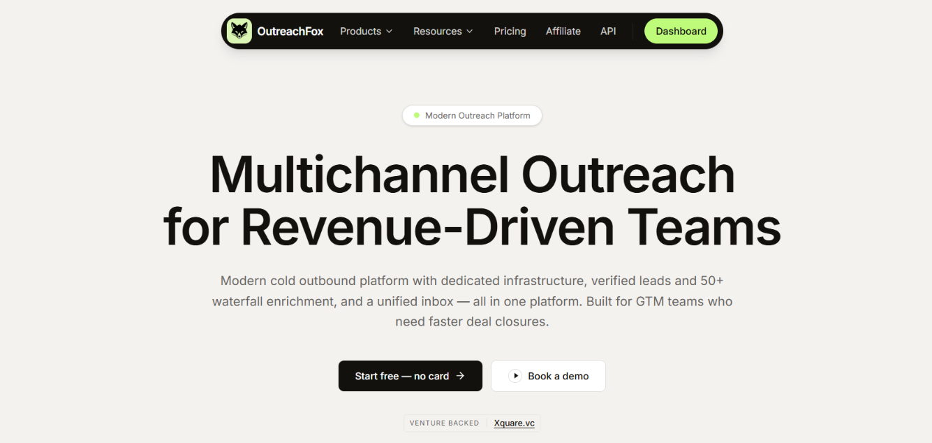 OutreachFox homepage