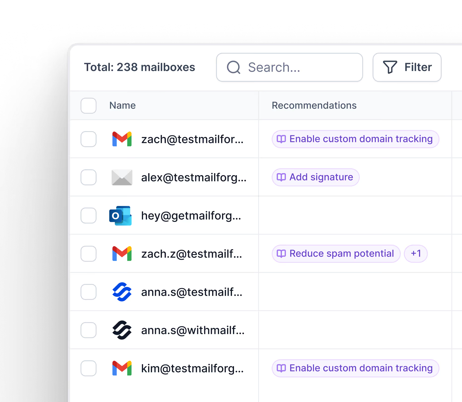 Unlimited senders and unlimited email accounts in Salesforge