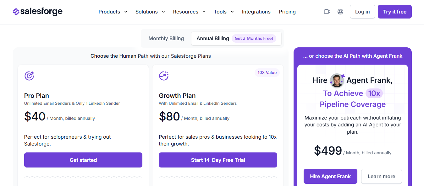 Salesforge pricing