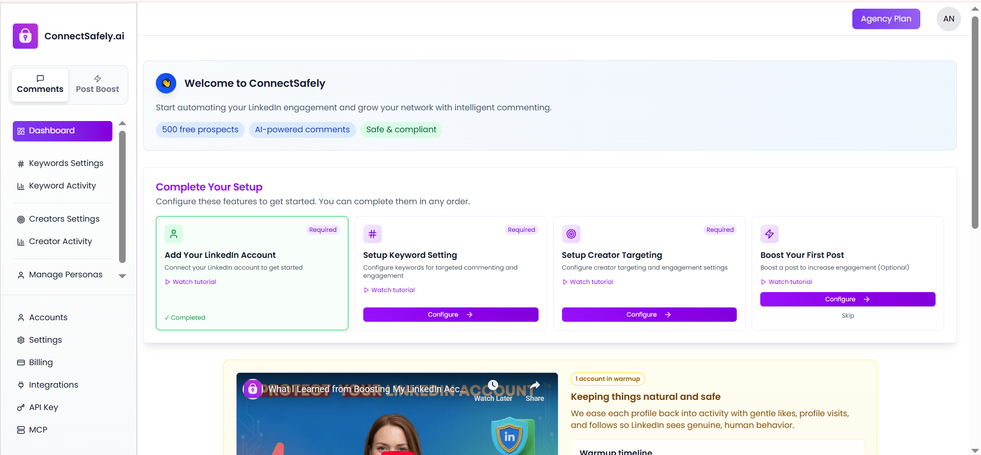 ConnectSafely Dashboard