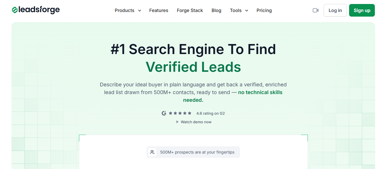Leadsforge homepage