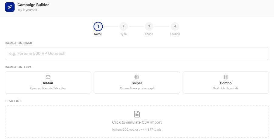 campaign builder in InMailer AI.